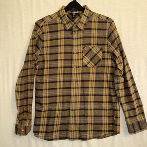 Volcom Mens Caden Button Up Plaid Flannel Shirt Size Large L/S Modern Fit